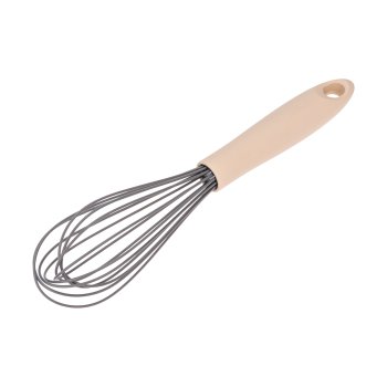 Batedor Man Fio Silic C/Cabo PP 31CM Cinza / Creme