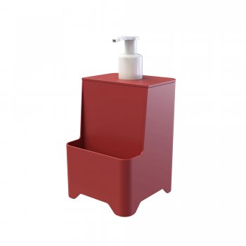 DISPENSER P/ DETERGENTE E ESPONJA SMILE 650ML - VERMELHO