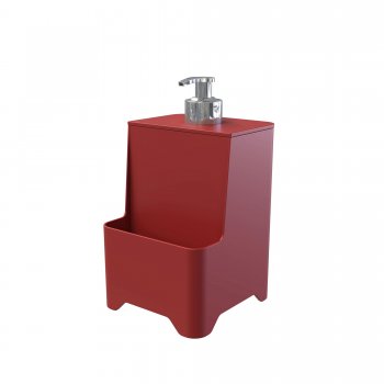 DISPENSER P/ DETERGENTE E ESPONJA VALV. CROMO SMILE 650ML - VERMELHO