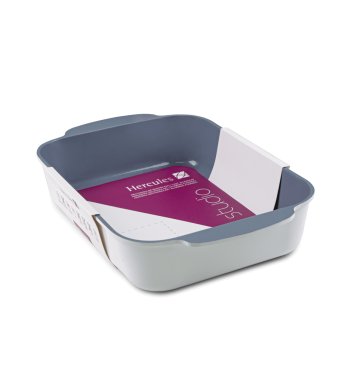 ASSADEIRA RETANGULAR BRANCA C/ANTIADERENTE 30X22X7CM  VOL.3,9L HERCULES PA9000-A30C