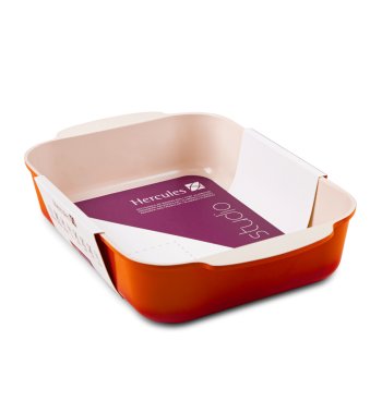 ASSADEIRA RETANGULAR LARANJA C/ANTIADERENTE 35X24X7.5CM VOL.5,4L HERCULES PA9000-A35L