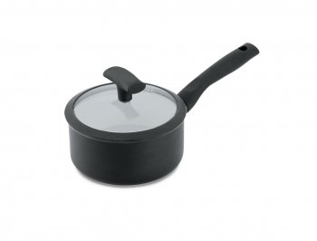 PANELA C/ TAMPA VIDRO E SILICONE PRETA C/ ANTIADERENTE ESP. 3MM DIAM.159X74MM VOL.1500ML HERCULES PA300-P16PR