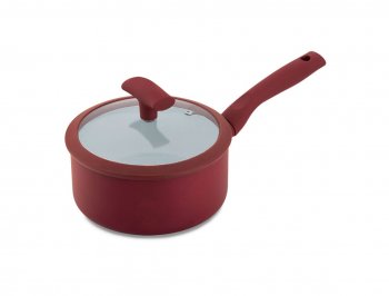 PANELA C/ TAMPA VIDRO E SILICONE VERMELHA C/ ANTIADERENTE ESP. 3MM DIAM.178X80MM VOL.1750ML HERCULES PA300-P18VM