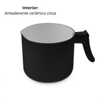 FERVEDOR PRETO C/ANTIADERENTE DIAM.137X114MM VOL.1600ML HERCULES PA300-L14PR