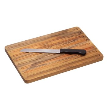 KIT MIGALHEIRA TECA 39 X 25 X 1,8 CM COM FACA