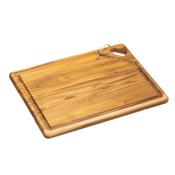 TABUA CHURRASCO TECA 41 X 30,5 X 1,8 CM - FURO DIAGONAL