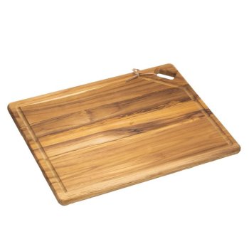 TABUA CHURRASCO TECA 46 X 36 X 1,8 CM - FURO DIAGONAL