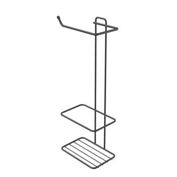 SUPORTE P/ PAPEL HIGIENICO E AROMATIZADOR C/ADESIVO - LINHA BLACK