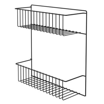 SUPORTE CESTO MULTIUSO DUPLO C/ADESIVO - LINHA BLACK