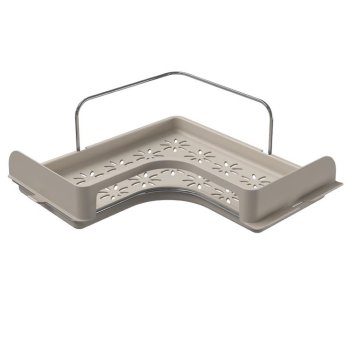 SUPORTE MULTIUSO CANTO COM BASE PLASTICA AREIA  - CROMADO