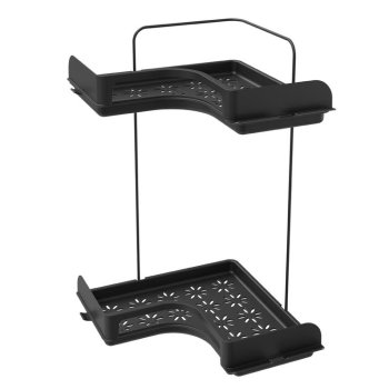 SUPORTE MULTIUSO CANTO DUPLO COM BASE PLASTICA PRETA  - LINHA BLACK