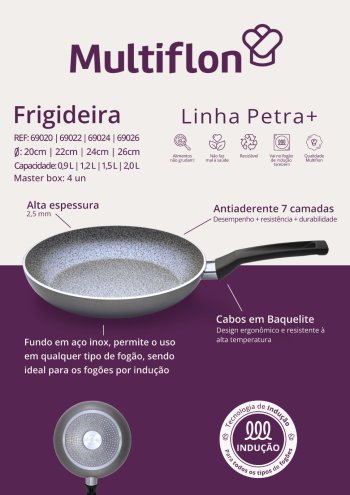  Frigideira 20 Petra+ Prata