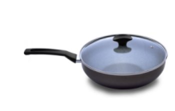  Frigideira Wok 28 C/Tp Vidro Petra+ Prata