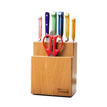 CONJUNTO FACA 07PC COM SUPORTE COLORS MUNDIAL MC5100-8 GIFT