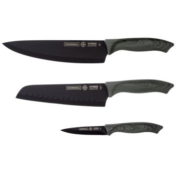 CONJUNTO FACAS 3PC PRETAS MUNDIAL VX9900-3