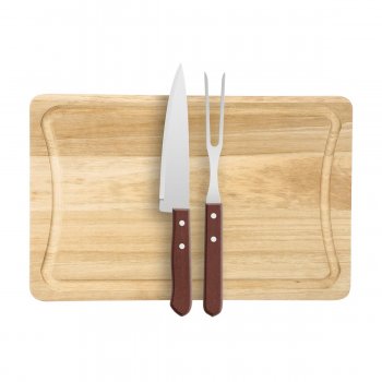 KIT CHURRASCO SLIM 39X25 CM C/ GARFO E FACA