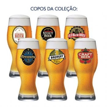 Jogo 06 copos cerveja athenas happy hour