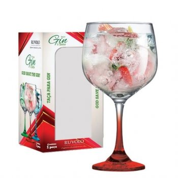 TAÇA GIN HASTE VERMELHA C/01 PC REF 1220599