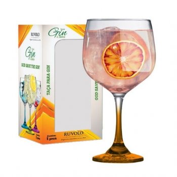 TAÇA GIN HASTE LARANJA C/01 PC  REF 1240599