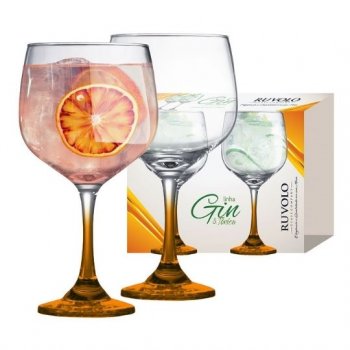 CONJ TAÇA GIN HASTE LARANJA C/02 PCS REF 640599