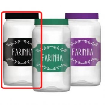 Pote 1500ml Farinha Preto