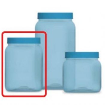 Pote 1000ml Liso Transparente Azul