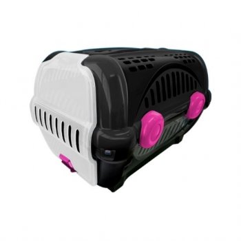 CAIXA DE TRANSP. LUXO FURACAOPET N2 - BLACK C/ ROSA