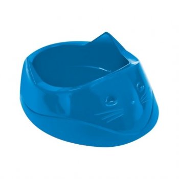 COMEDOURO PLAST. CARA DO GATO FURACAOPET 200 ML (AZUL)