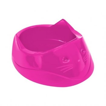 COMEDOURO PLAST. CARA DO GATO FURACAOPET 200 ML (ROSA)