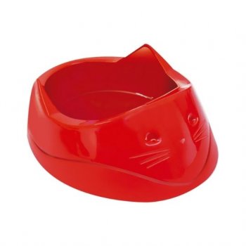 COMEDOURO PLAST. CARA DO GATO FURACAOPET 200 ML (VERMELHO)