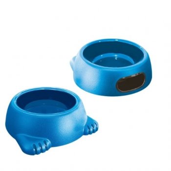 COMEDOURO PLAST. GLAMOUR FURACAOPET N1 - 260 ML - AZUL