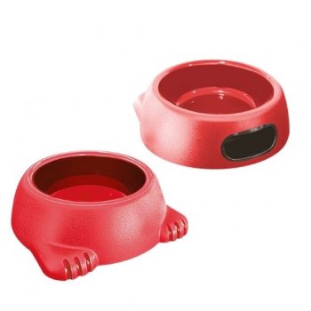 COMEDOURO PLAST. GLAMOUR FURACAOPET N2 - 500 ML - VERMELHO