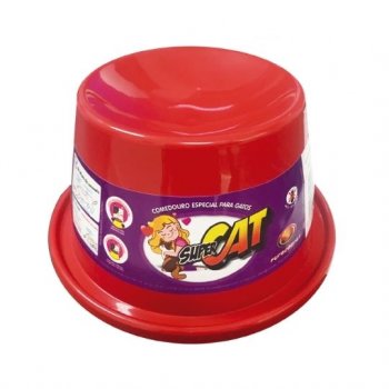 COMEDOURO PLAST. GATO SUPER CAT - 200 ML - VERMELHO