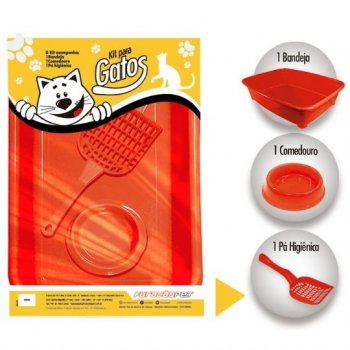 KIT GATOS CLASSIC C/ 3 PECAS FURACAOPET - VERMELHO